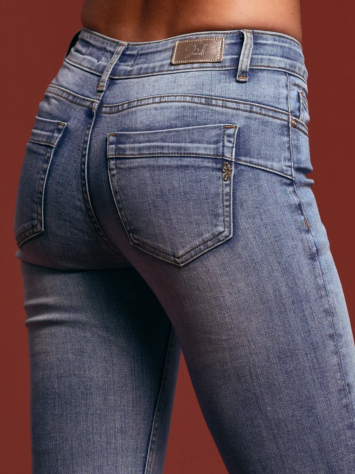 Griffai pantalone jeans da donna Skinny Basico con spacchetti DGP3254 denim lavaggio chiaro High Durability