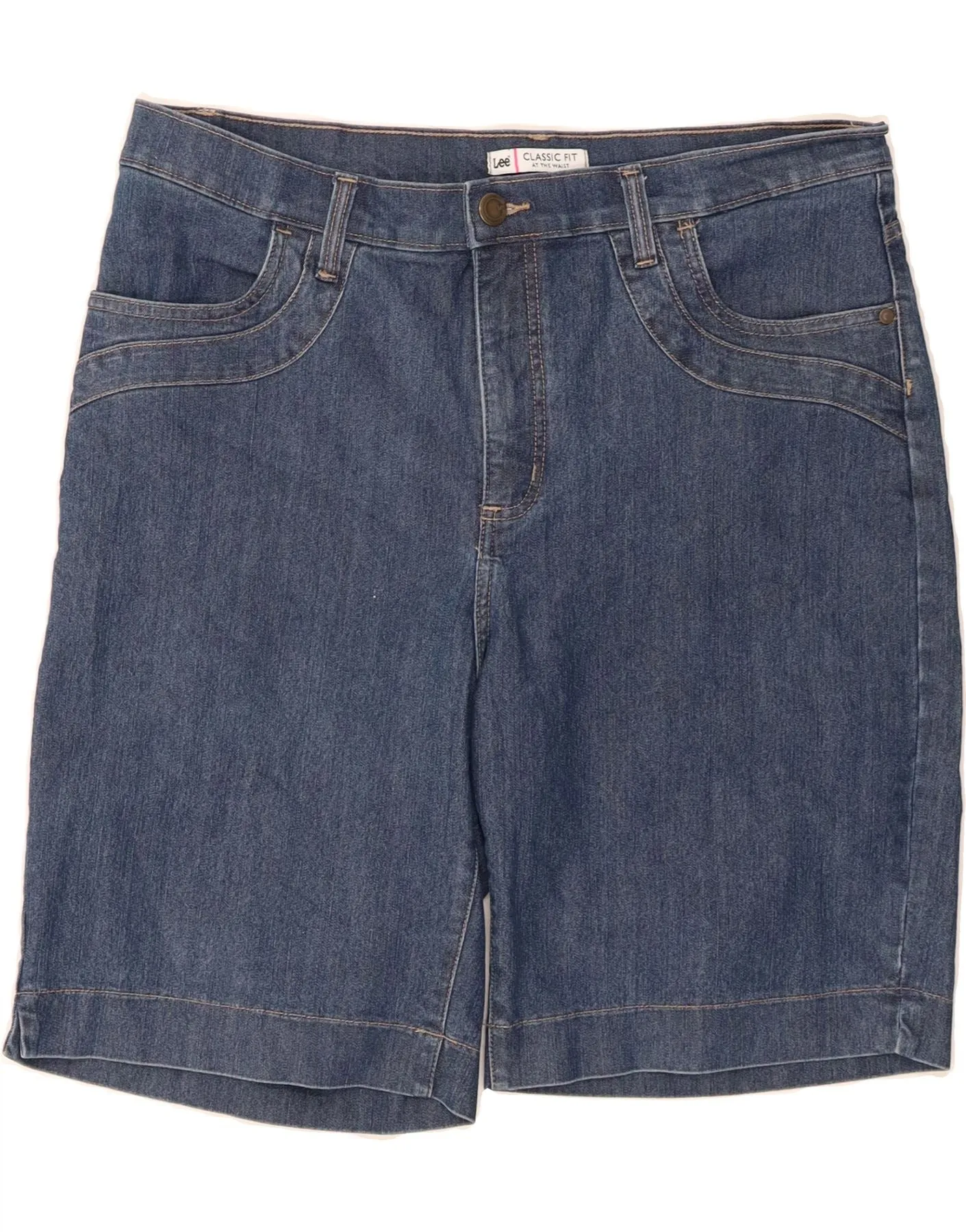 Metallic accents Relaxed Waist LEE Womens Classic Fit Denim Shorts US 16 2XL W36  Blue Cotton