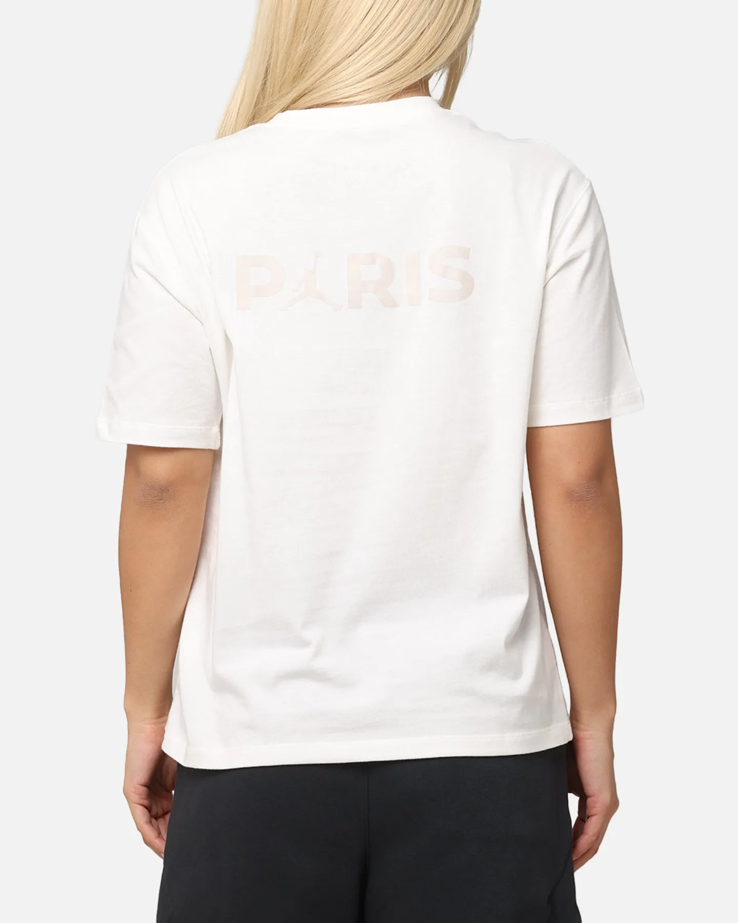 Jordan Women's Paris Saint-Germain Graphic T-Shirt Rust Sail/Pale Ivory Non Toxic Materials