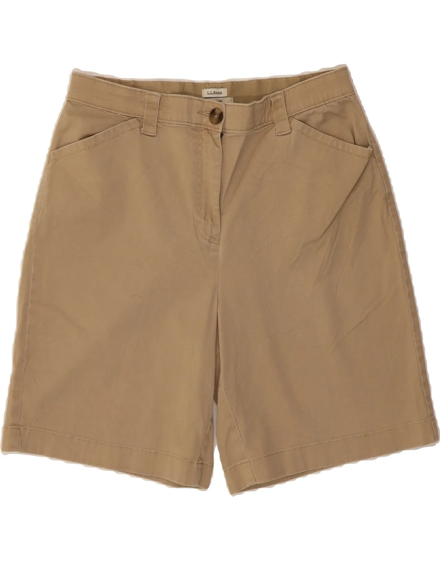 Movement Freedom L.L.BEAN Womens Classic Fit High Waist Casual Shorts US 14 XL W32 Beige