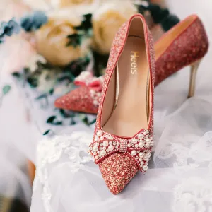 Luxe Heels Red Bridal Court Shoes L00870010