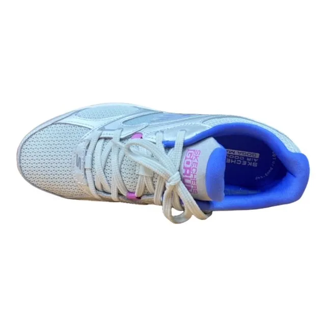 Skechers scarpa da corsa da donna Go Run Consistent Chandra 128281/SLPR argento Aero Dynamic Venting Hyper Elastic Outsole