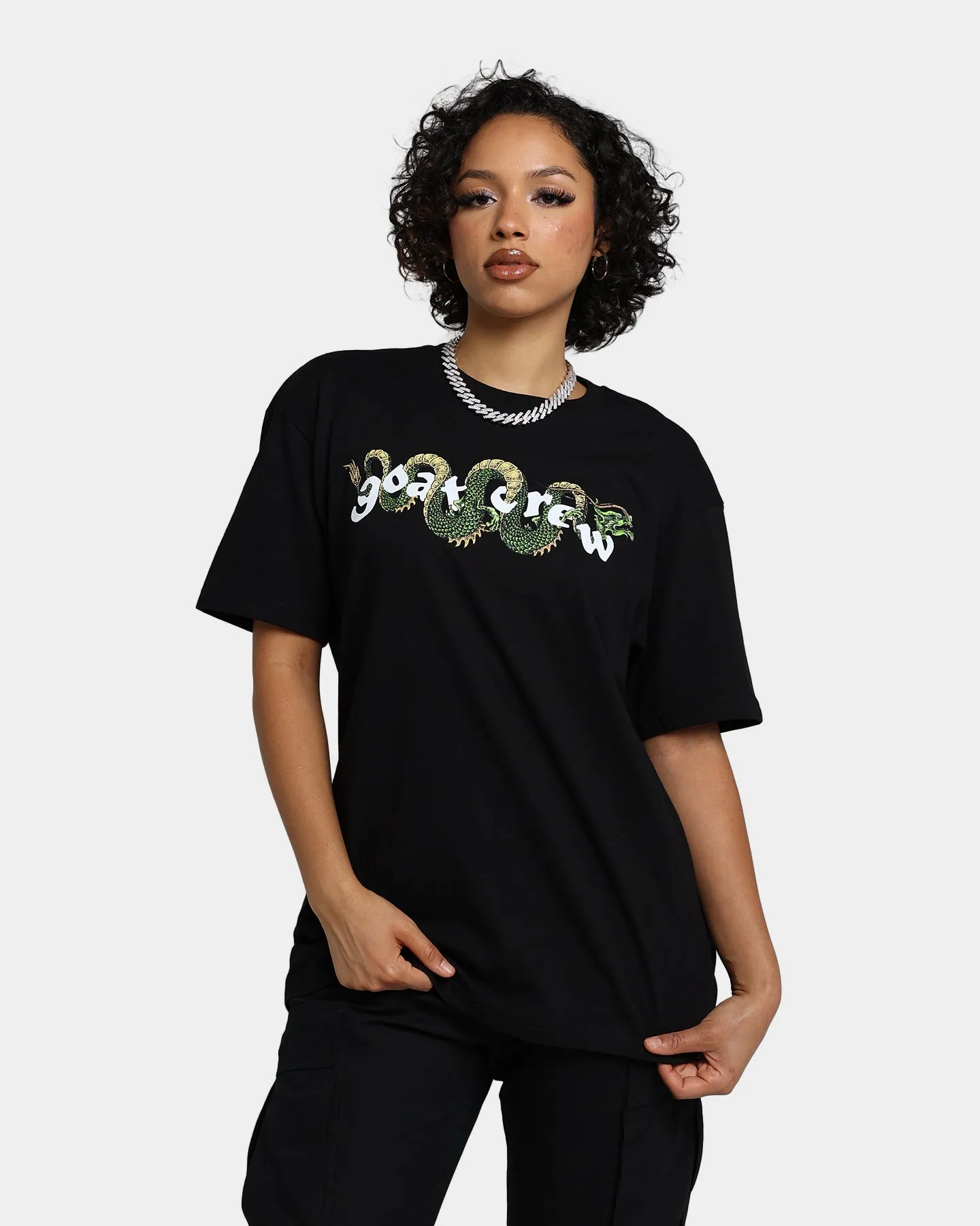 Goat Crew Sleeping Dragons T-Shirt Black thermal