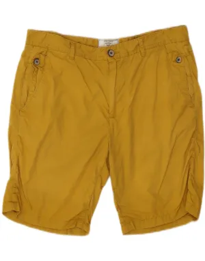 ZARA Womens Chino Shorts W32 Medium Yellow No Bunching Water Repellent Coating