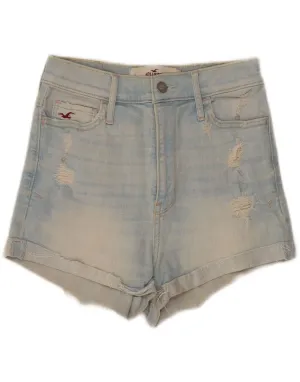 HOLLISTER Womens Denim Shorts W25 XS Blue Cotton scarf