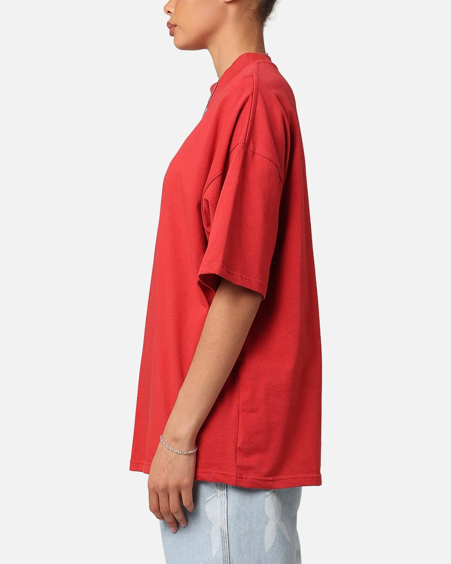 Colorfast Dye UV Protective Coating Culture Kings Oversized Blank T-Shirt Red