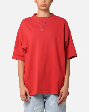 Culture Kings Oversized Blank T-Shirt Red Versatile Layering Timeless and Chic