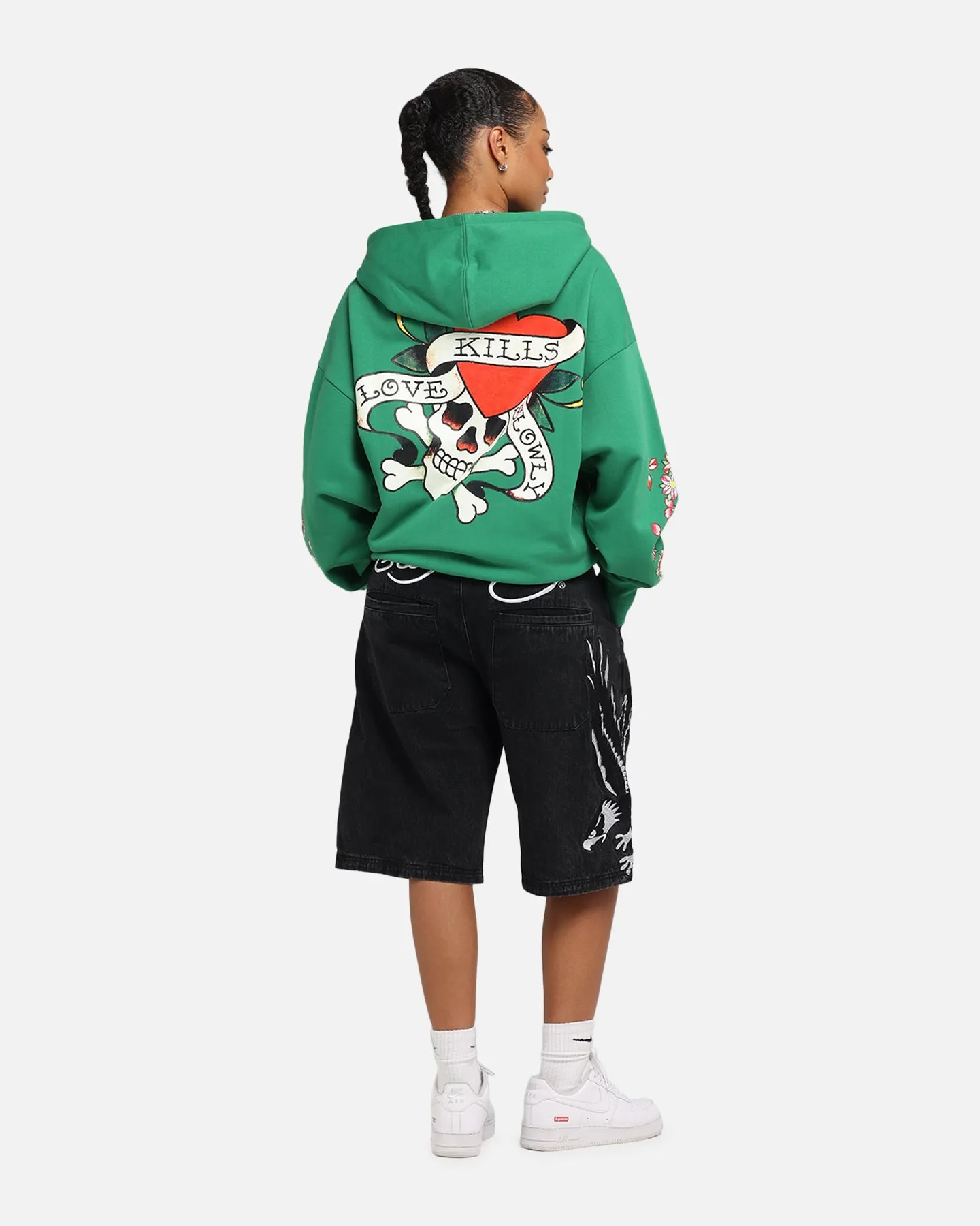 Ed Hardy Love Kills Slowly Zip Hoodie Green City Smart