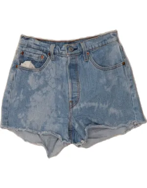 sports event Polyester fabric LEVI'S Womens 501 Acid Wash Denim Shorts W28 Medium  Blue Cotton