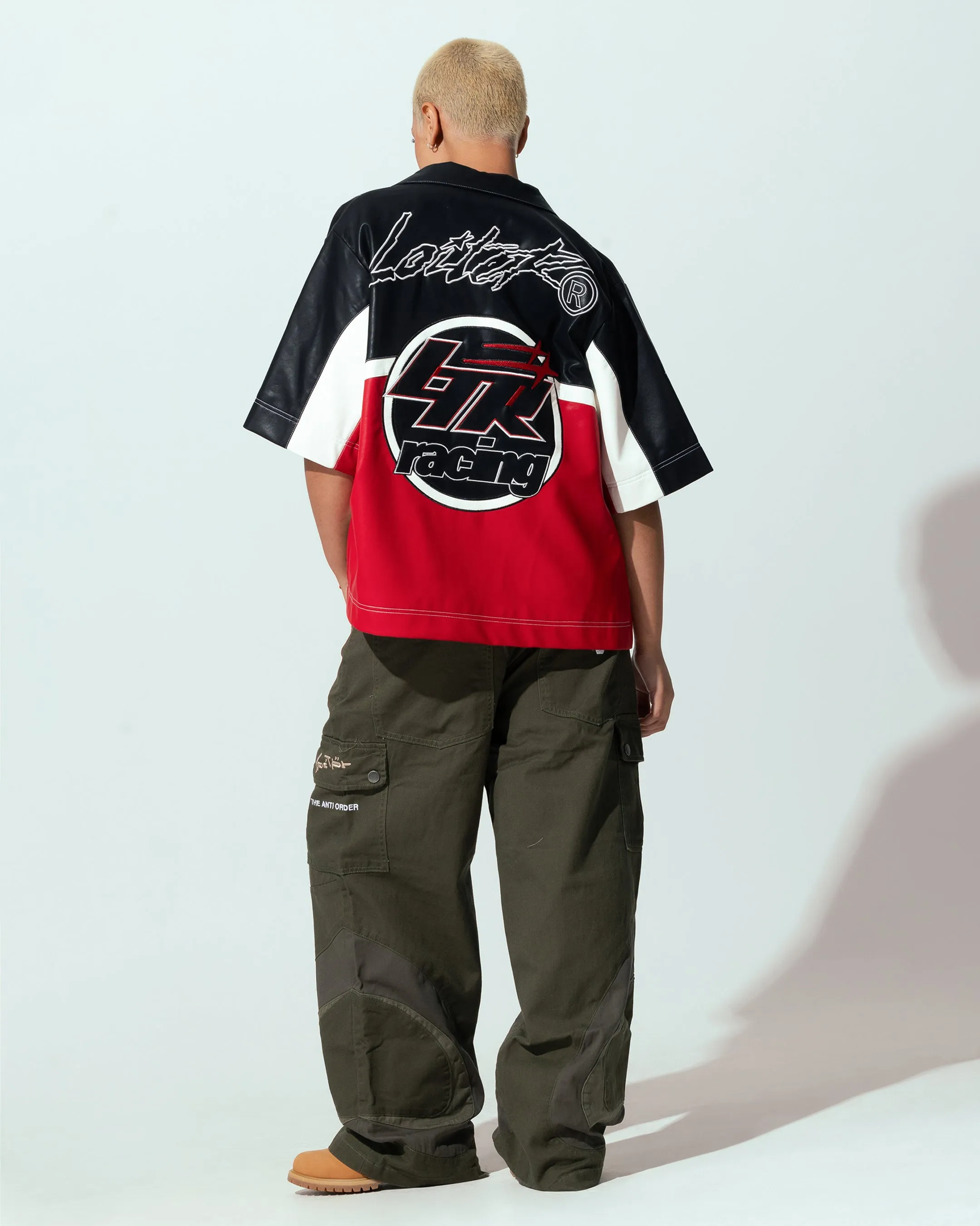 Loiter Racer Button Up Shirt Black/Red Outdoor Function Broadcast