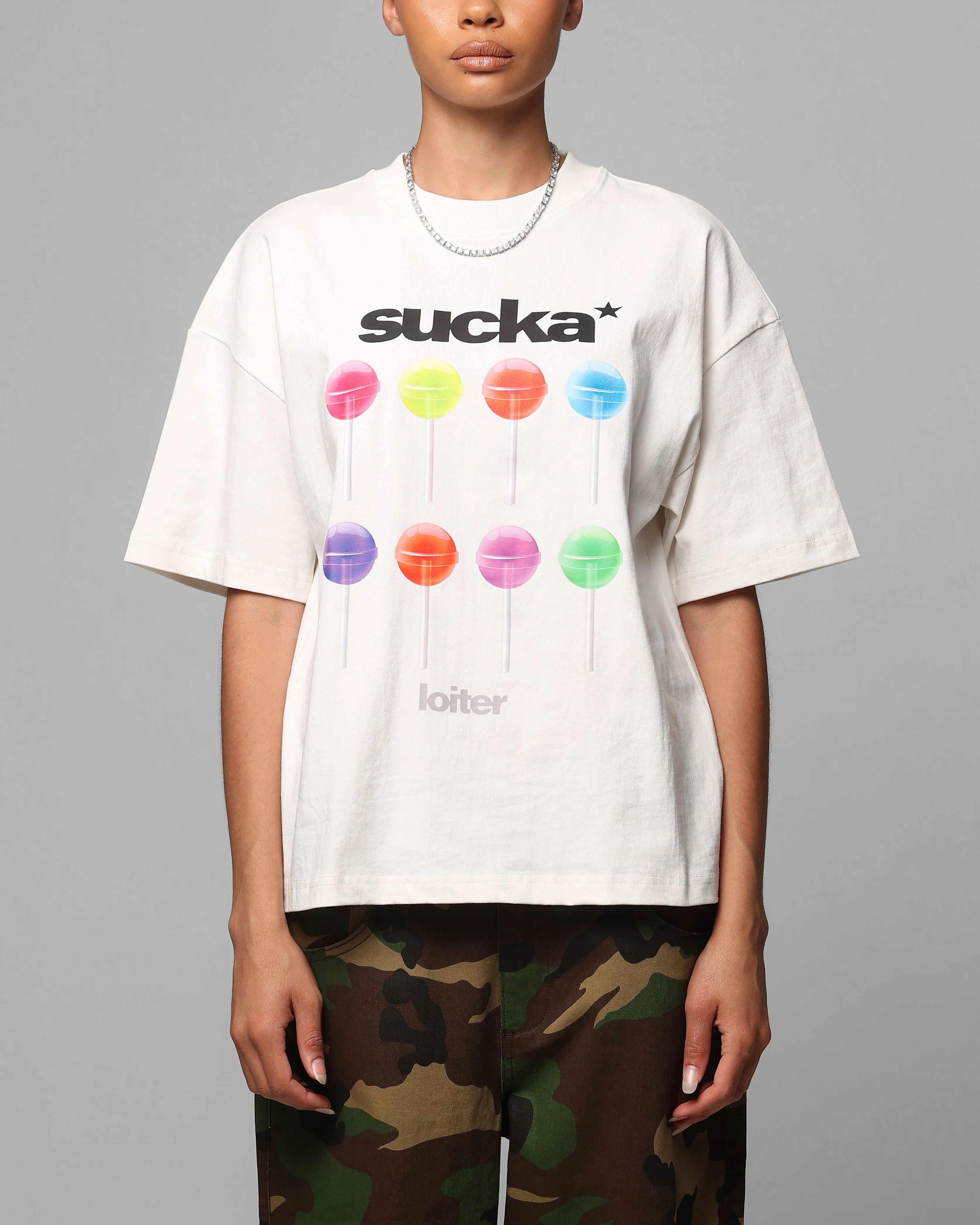 Loiter Sucka T-Shirt Off White Smart Wear Essential Style Wear