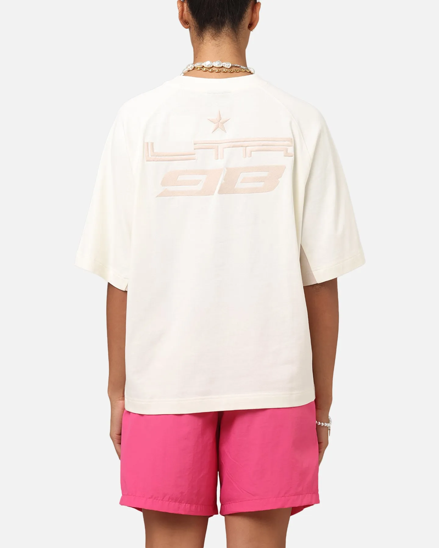 Loiter Daytona Panel T-Shirt White/Stone Minimal Comfort Wear