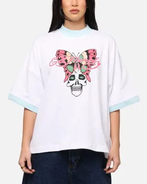 Ed Hardy Butterfly Ringer T-Shirt White Good stretch
