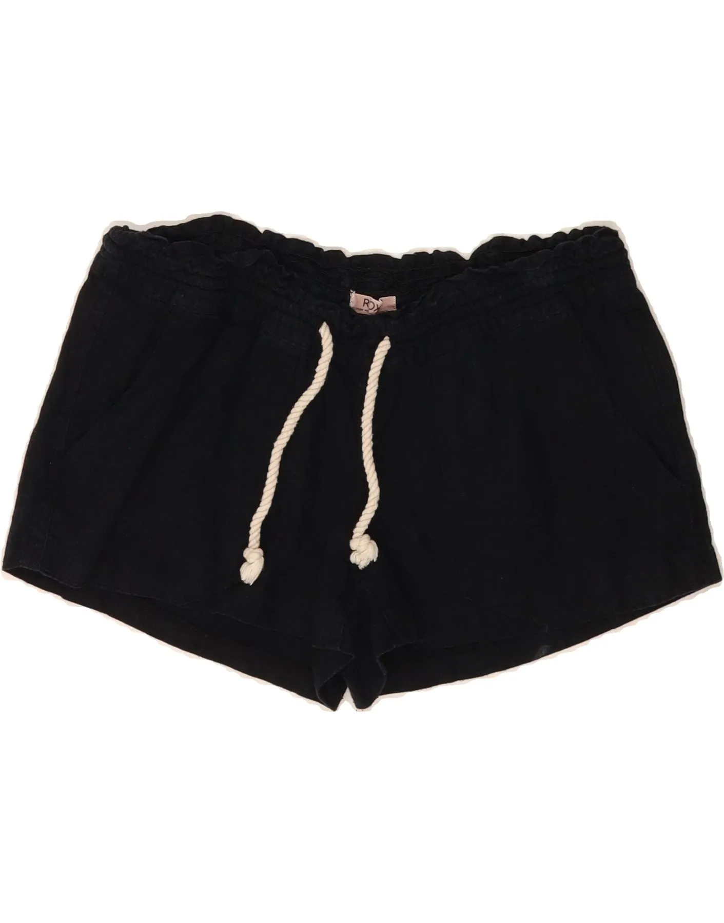 ROXY Womens Hot Pants Medium W32  Navy Blue Linen Moisture Wicking Material
