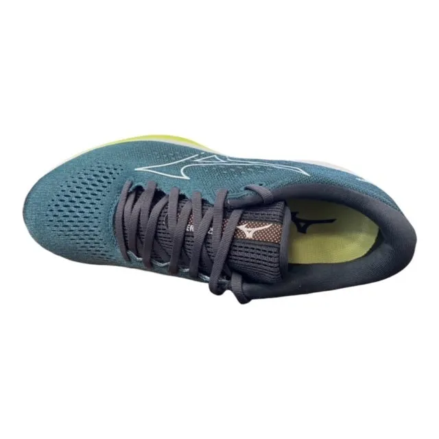 soccer player shoes Knit Cage Mizuno scarpa da corsa da uomo Wave Rider 25 J1GC210301 fumo blu-bianco-limone