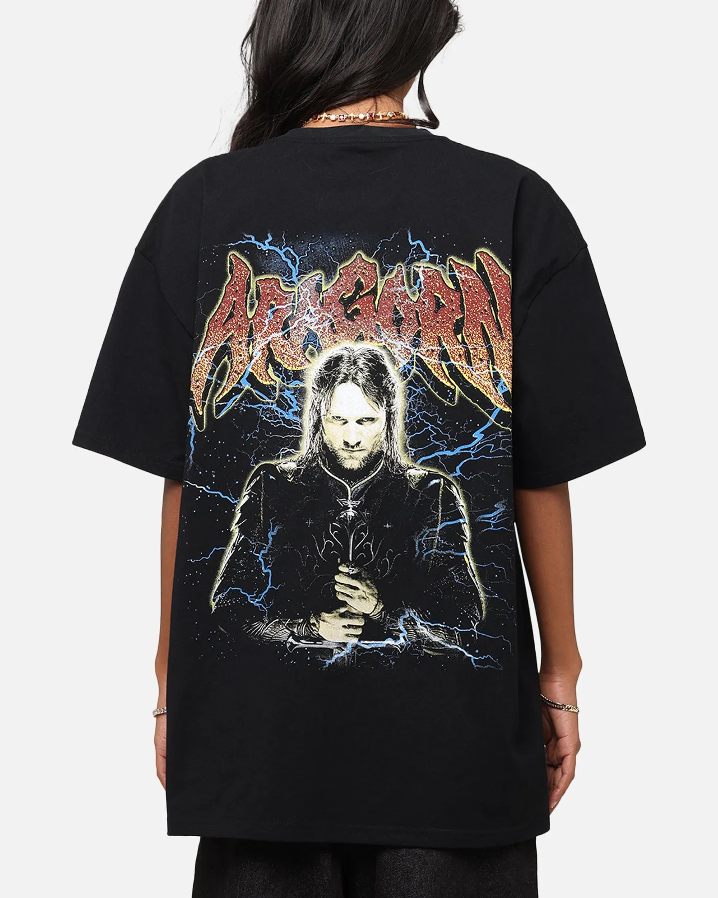 Wrinkle Resistant Finish American Thrift X The Lord Of The Rings Aragorn Heavy T-Shirt Black