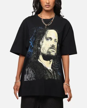 American Thrift X The Lord Of The Rings Aragorn Heavy T-Shirt Black Relax Outfit