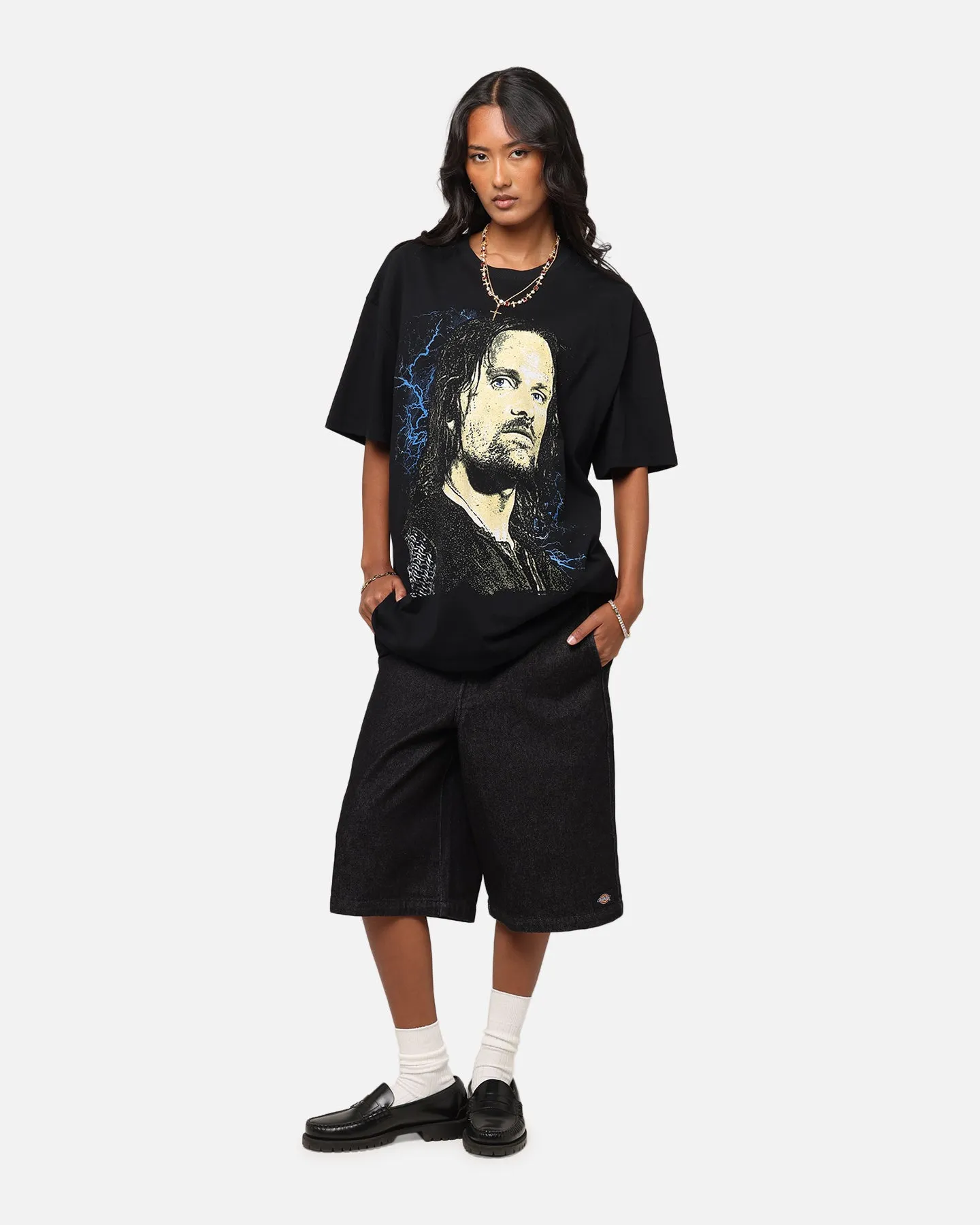 Light Fit American Thrift X The Lord Of The Rings Aragorn Heavy T-Shirt Black