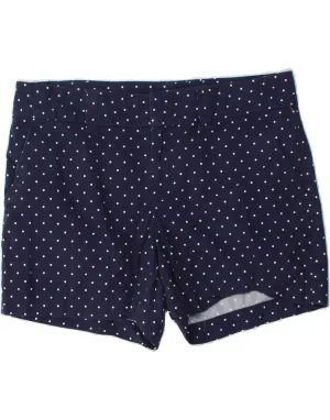 TOMMY HILFIGER Womens Chino Shorts US 10 Large W34 Navy Blue Polka Dot Layered Cuff Design