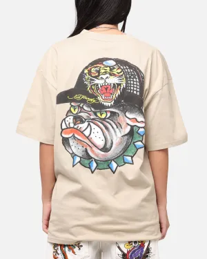 Ed Hardy Bulldog T-Shirt Stone Wrinkle Resistant Texture