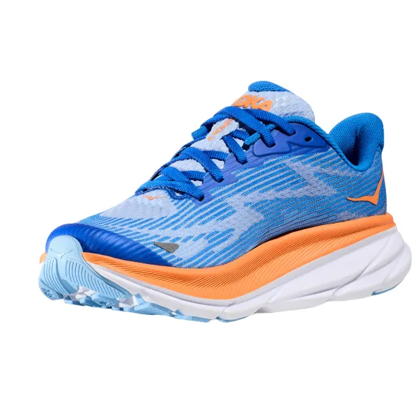 Hoka One One scarpa da corsa da ragazzi Clifton 9 1131170/CSAA celeste blu Wet traction outsole