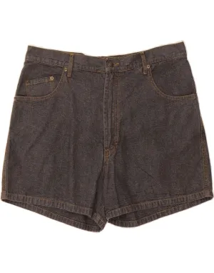 VINTAGE Womens Regular Fit High Waist Denim Shorts IT 46 Large W34  Grey Stretch Fit Clean Fabric