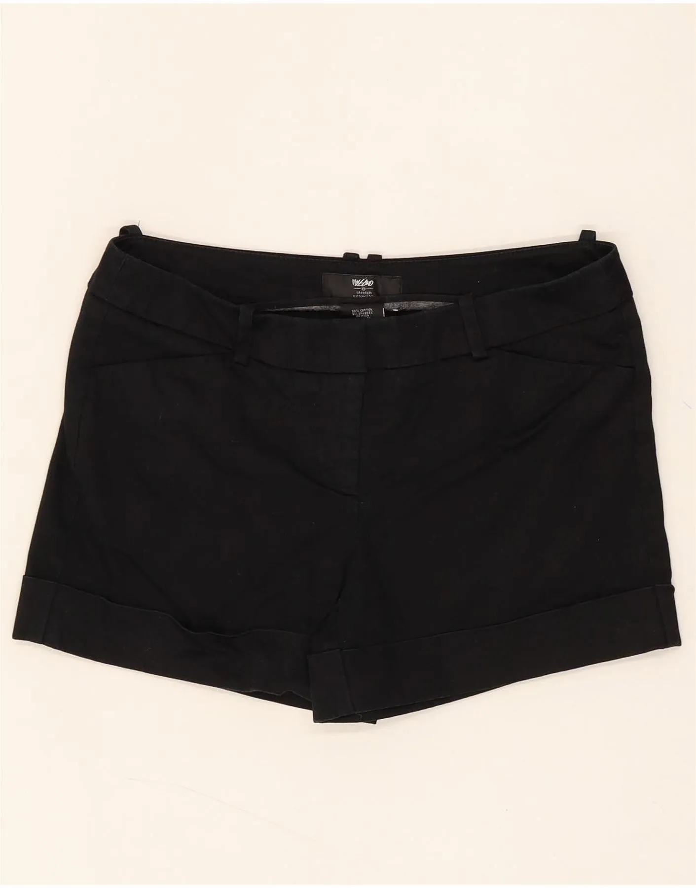 MOSSIMO Womens Stretch Casual Shorts US 6 Medium W28  Black Cotton Compact Packable Design Nylon Material