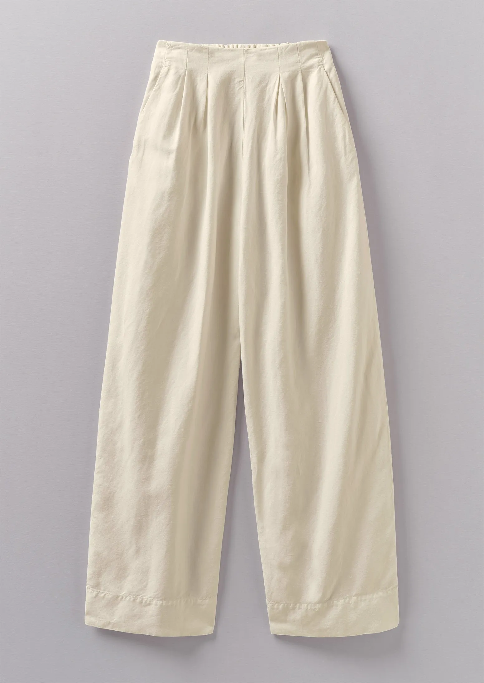 Corinne Cotton Linen Wide Leg Pants | Parchment Lined interior