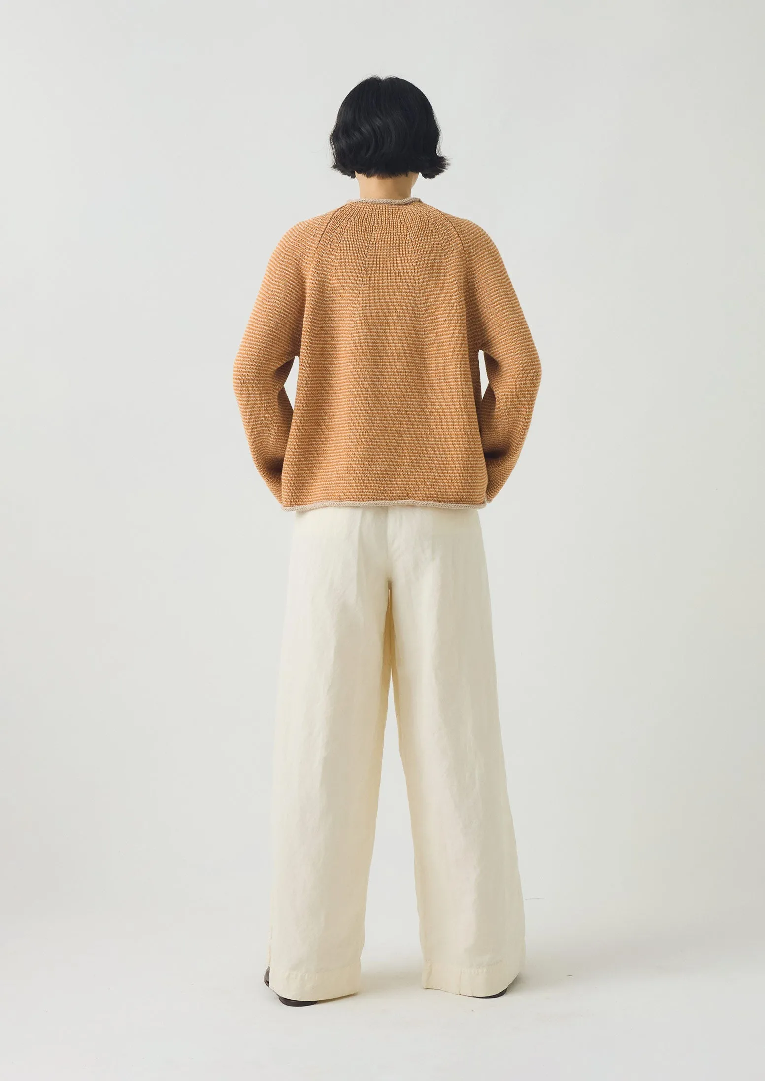 Reinforced Knees Corinne Cotton Linen Wide Leg Pants | Parchment