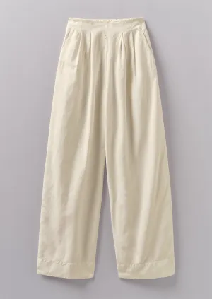 Corinne Cotton Linen Wide Leg Pants | Parchment Lined interior