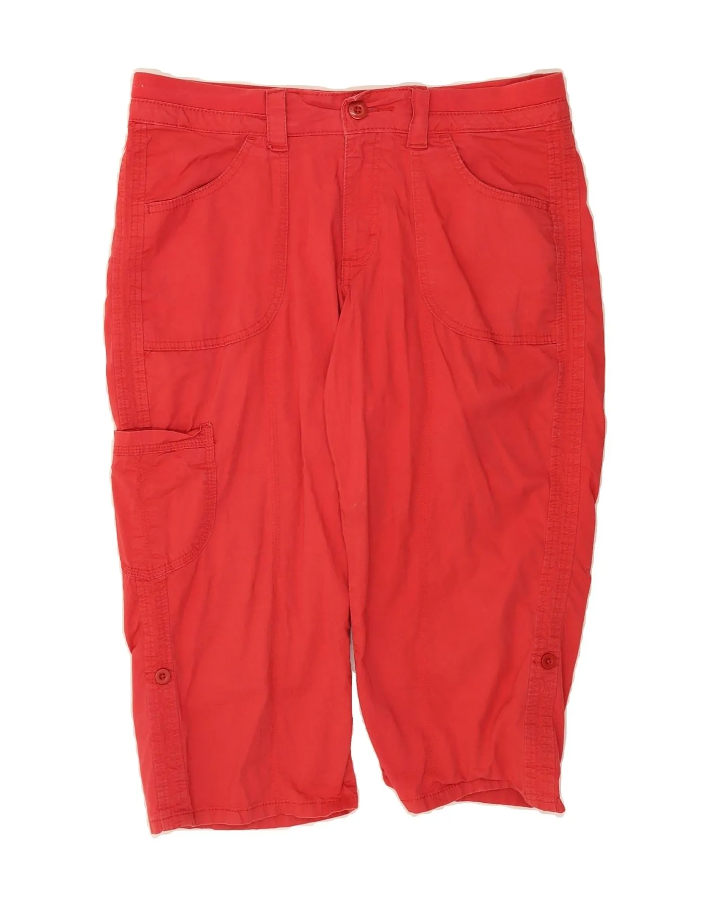 Breathable fabric construction LEE Womens Skimmer Mid Rise Bermuda Cargo Shorts US 12 Large W36  Red