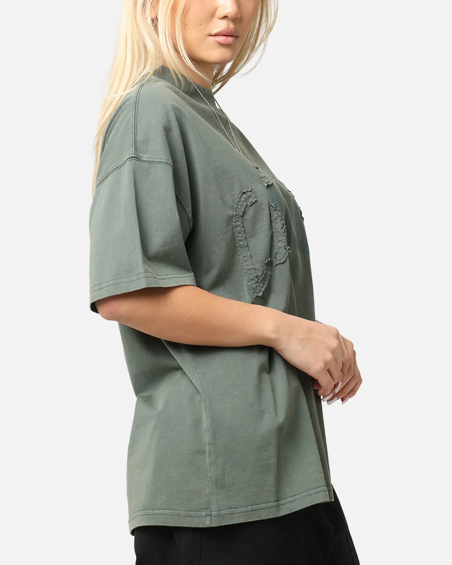 Carre Con-Star Oversized T-Shirt Rinsed Moss Green Smooth Jersey Texture Customer Favorite