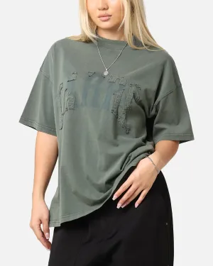 Relax Trend Carre Con-Star Oversized T-Shirt Rinsed Moss Green