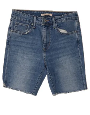Airy Touch Elastic hem LEVI'S Womens 721 High Waist Skinny Denim Shorts W28 Medium Blue Cotton