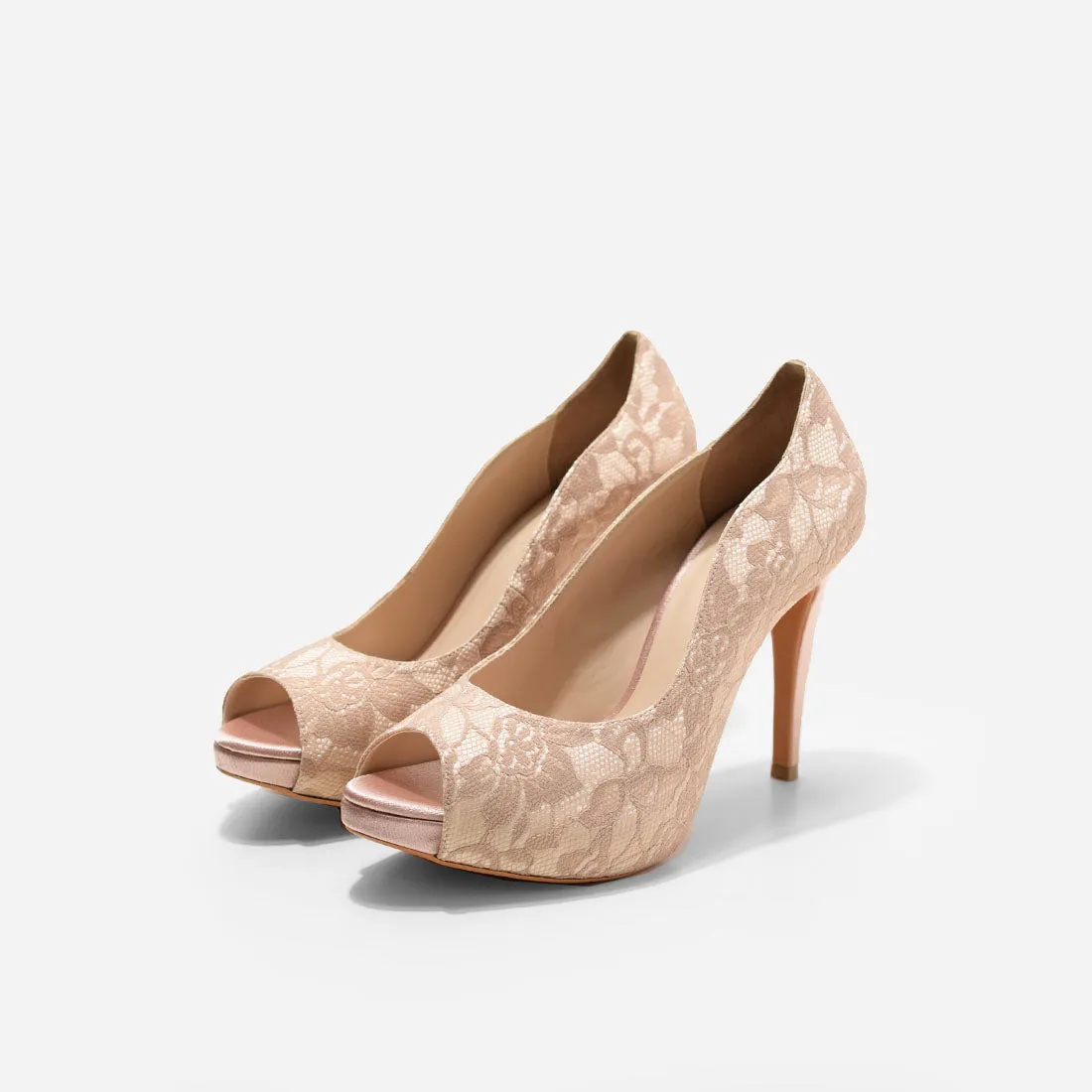 Lorenzo Lace Wedding Heels Cushioned heel Breathable Upper