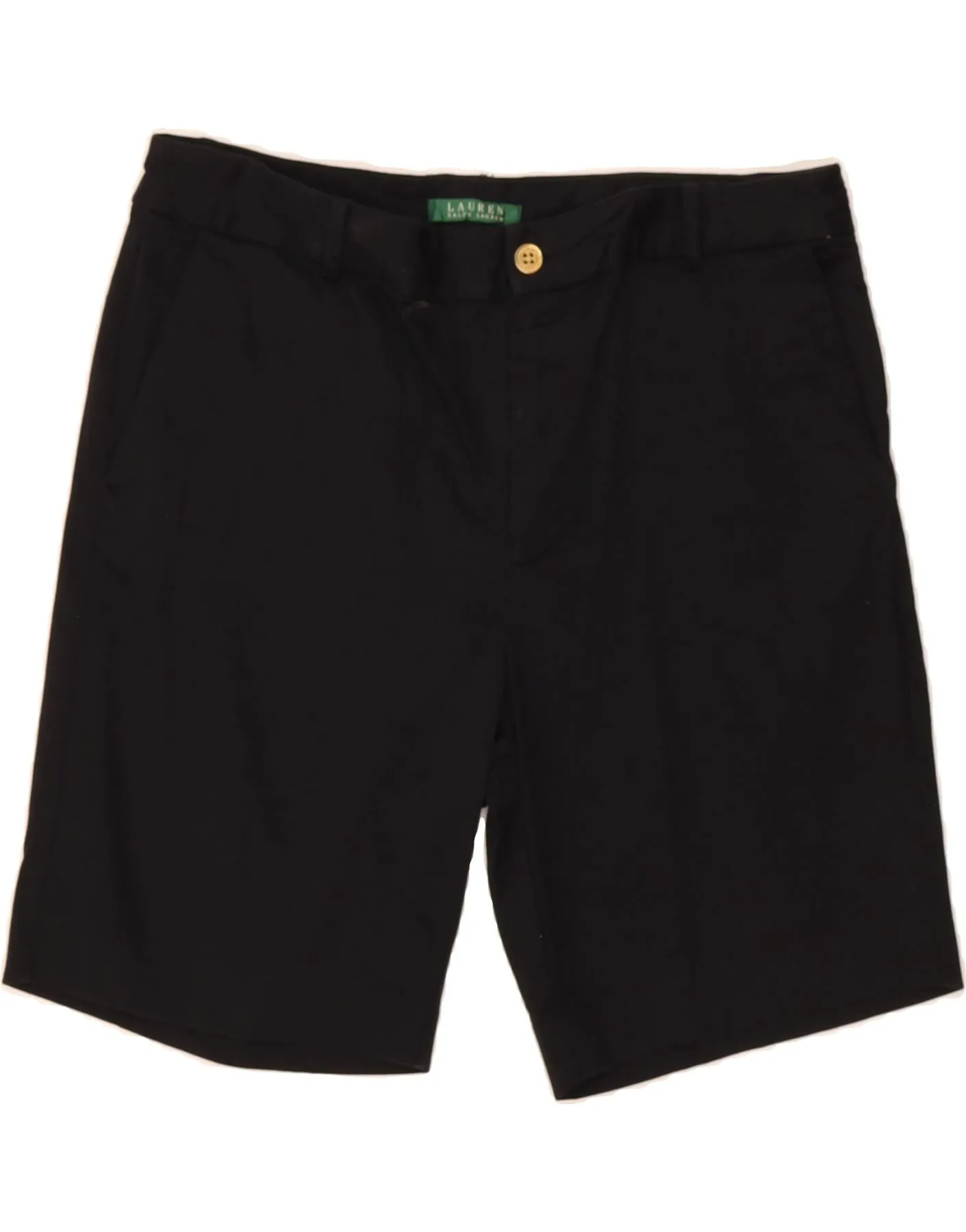 RALPH LAUREN Womens Chino Shorts US 12 Large W34  Black Cotton Breezy Flex