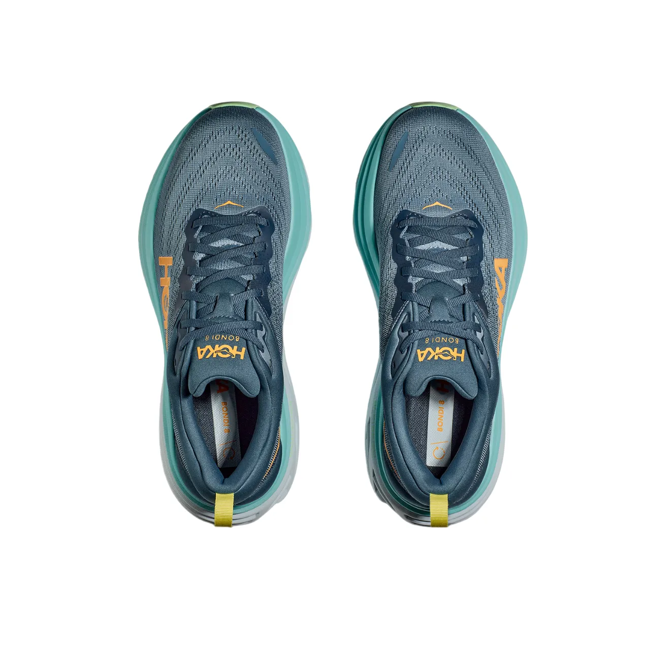 Moisture Management Fabric running in 5K races shoes Hoka One One scarpa da corsa da uomo Bondi 8 1123202/RHD blu ombra-verde acqua