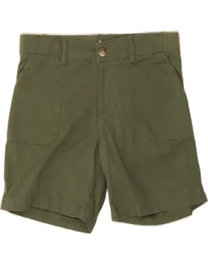 LEE Womens Mid Rise Regular Fit Bermuda Shorts US 8 Medium W30 Green AdjustableDrawstring Playful Look