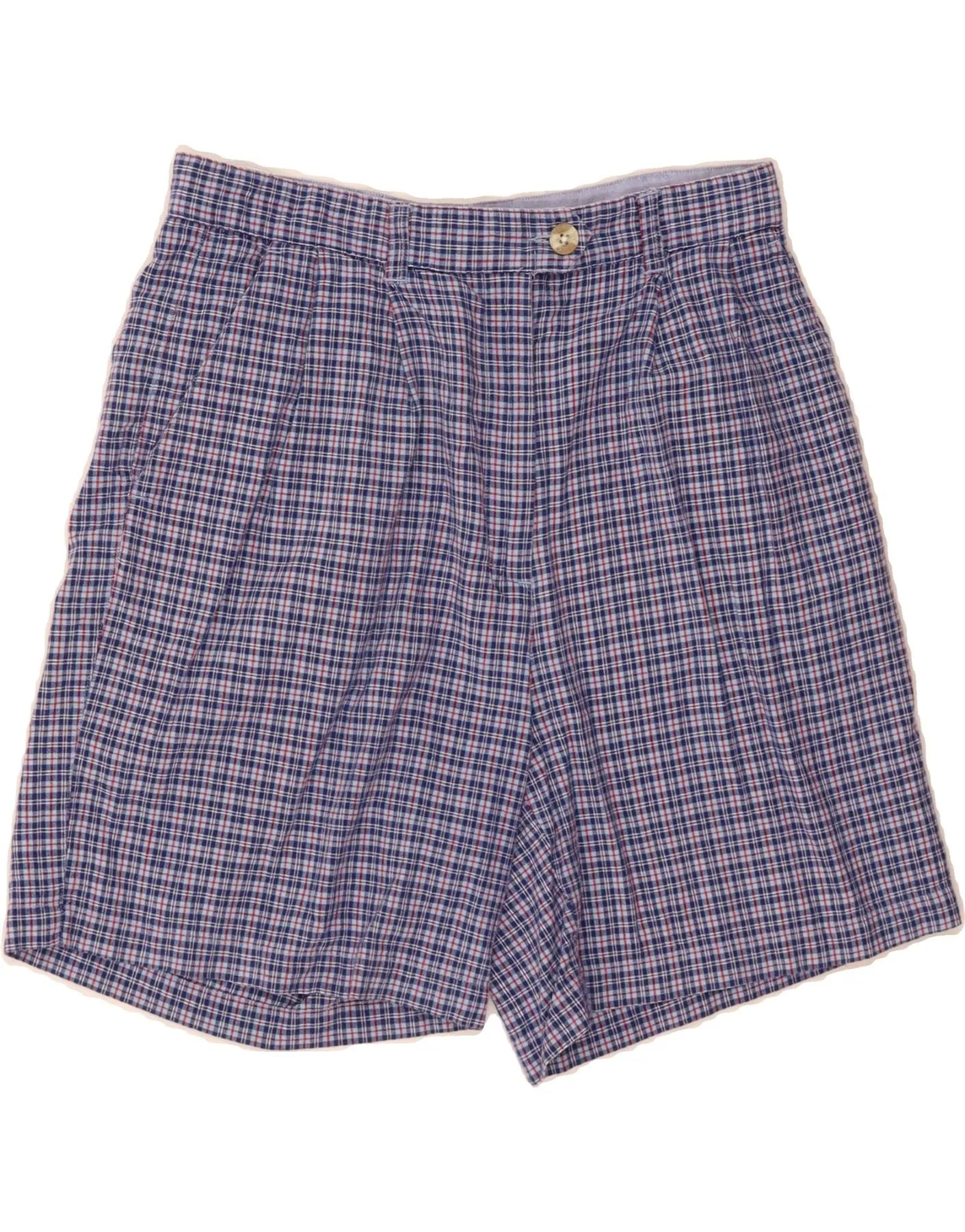 TOMMY HILFIGER Womens High Waist Chino Shorts US 12 Large W30  Blue Check camisole
