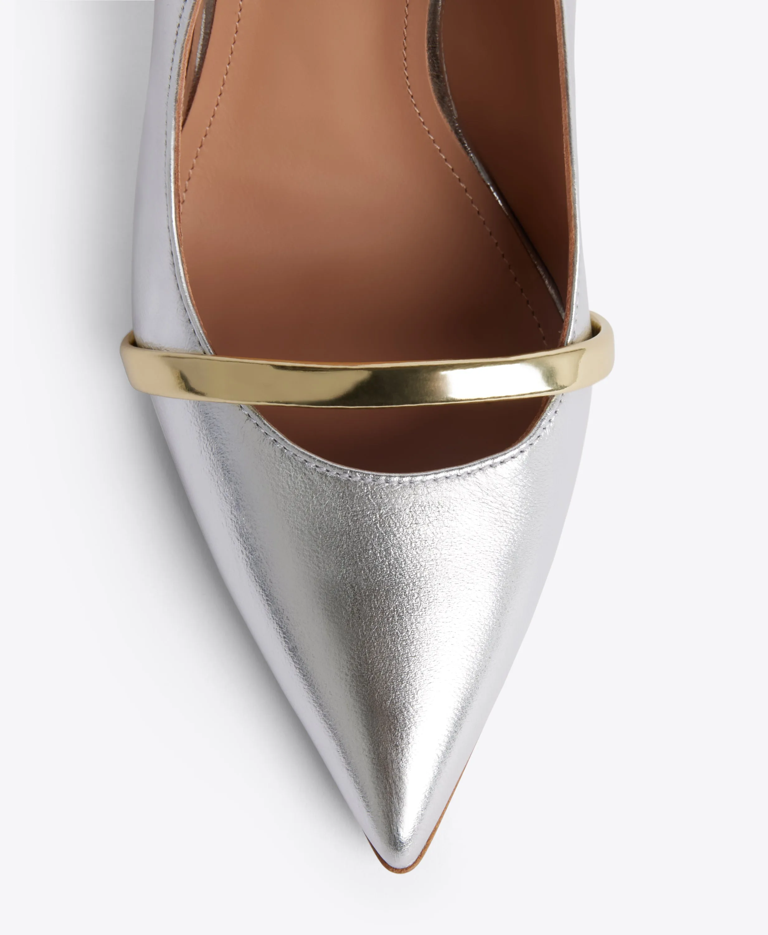 Maureen 100 Silver & Gold Leather Mules Matte Finish