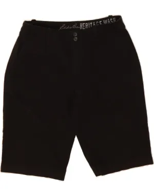 EDDIE BAUER Womens Heritage Chino Shorts US 2 XS W28  Black Cotton Breathable Waistband Breezy Layer Fit