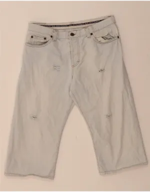 DOLCE & GABBANA Womens Distressed Bermuda Shorts IT 42 Medium W28 Blue Trendy Fit