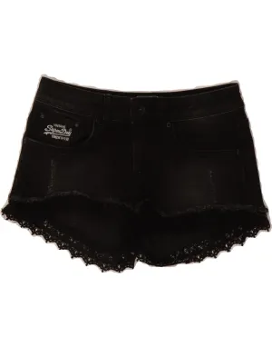 Parka Birthday gift SUPERDRY Womens Denim Hot Pants W25 XS Black Cotton