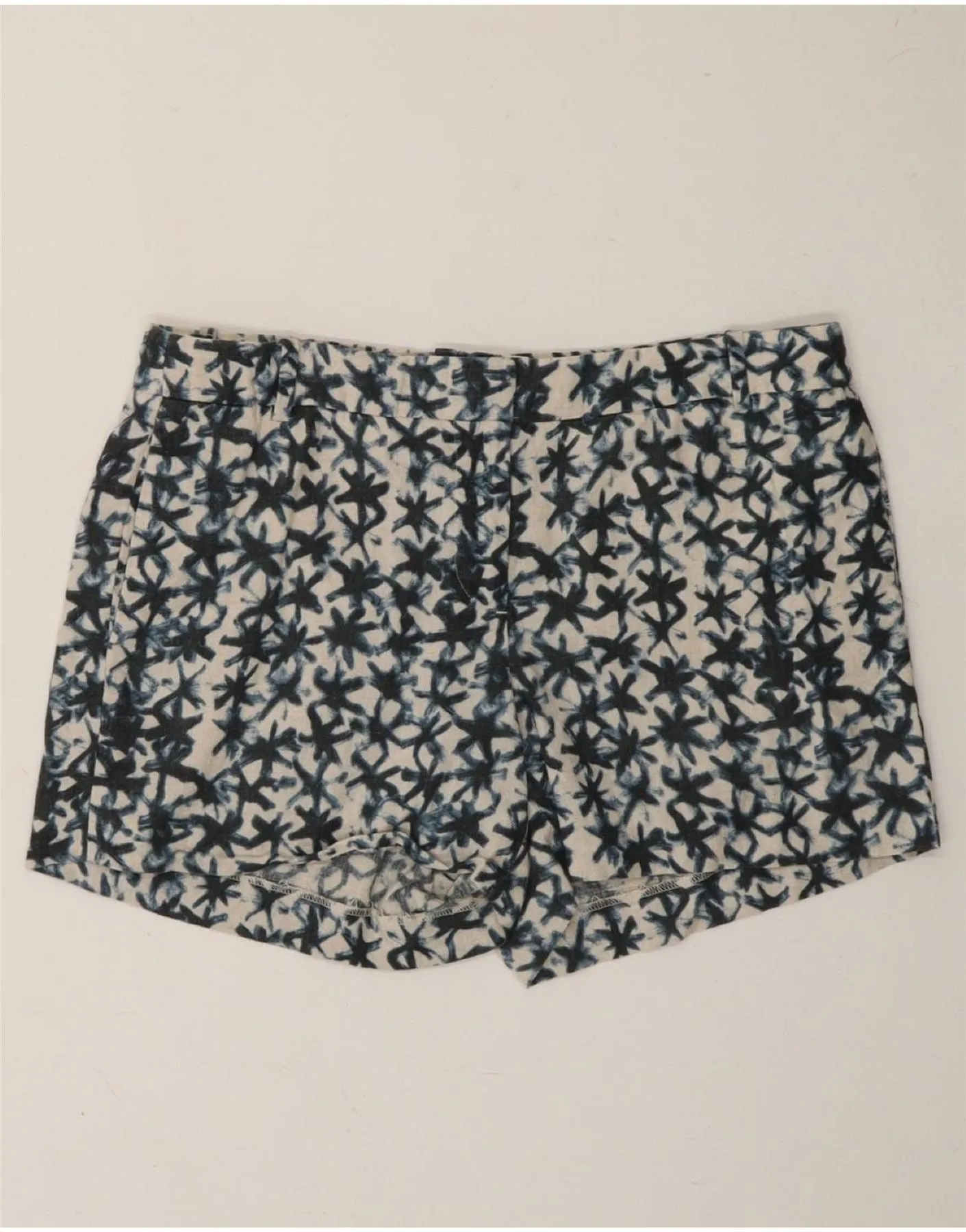 J. CREW Womens Chino Shorts US 6 Medium W32 Blue Tie Dye Linen CompactPackable Performance Stretch