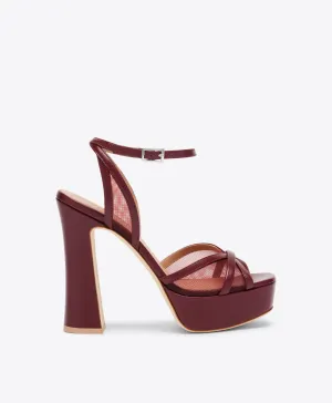 Sylvie 125 Red Mesh Platform Sandals Casual Style