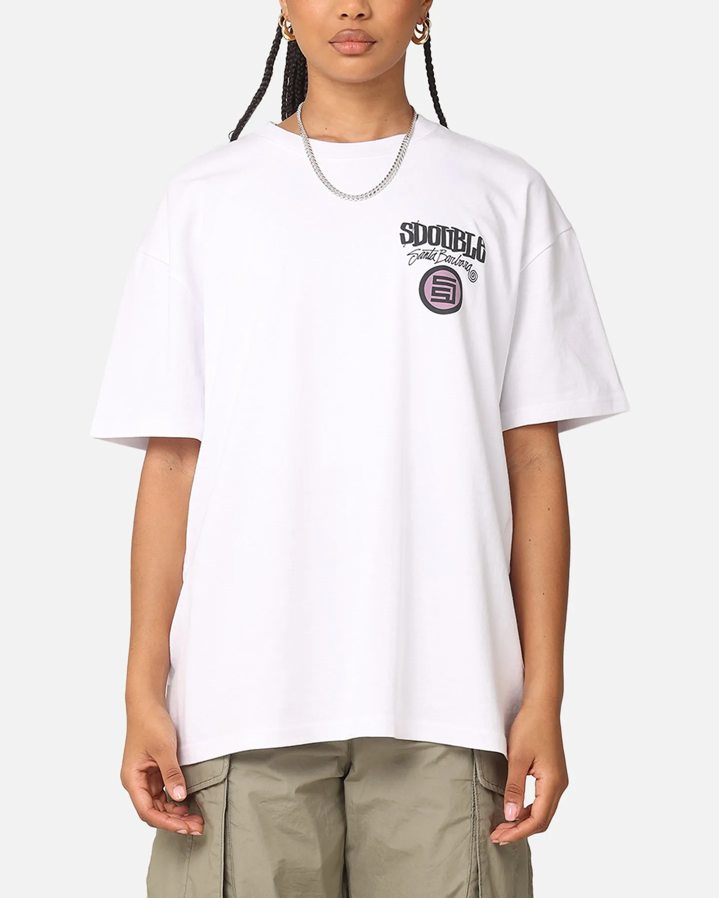 Casual Layer short sleeved S Double Combo Platter T-Shirt Washed White