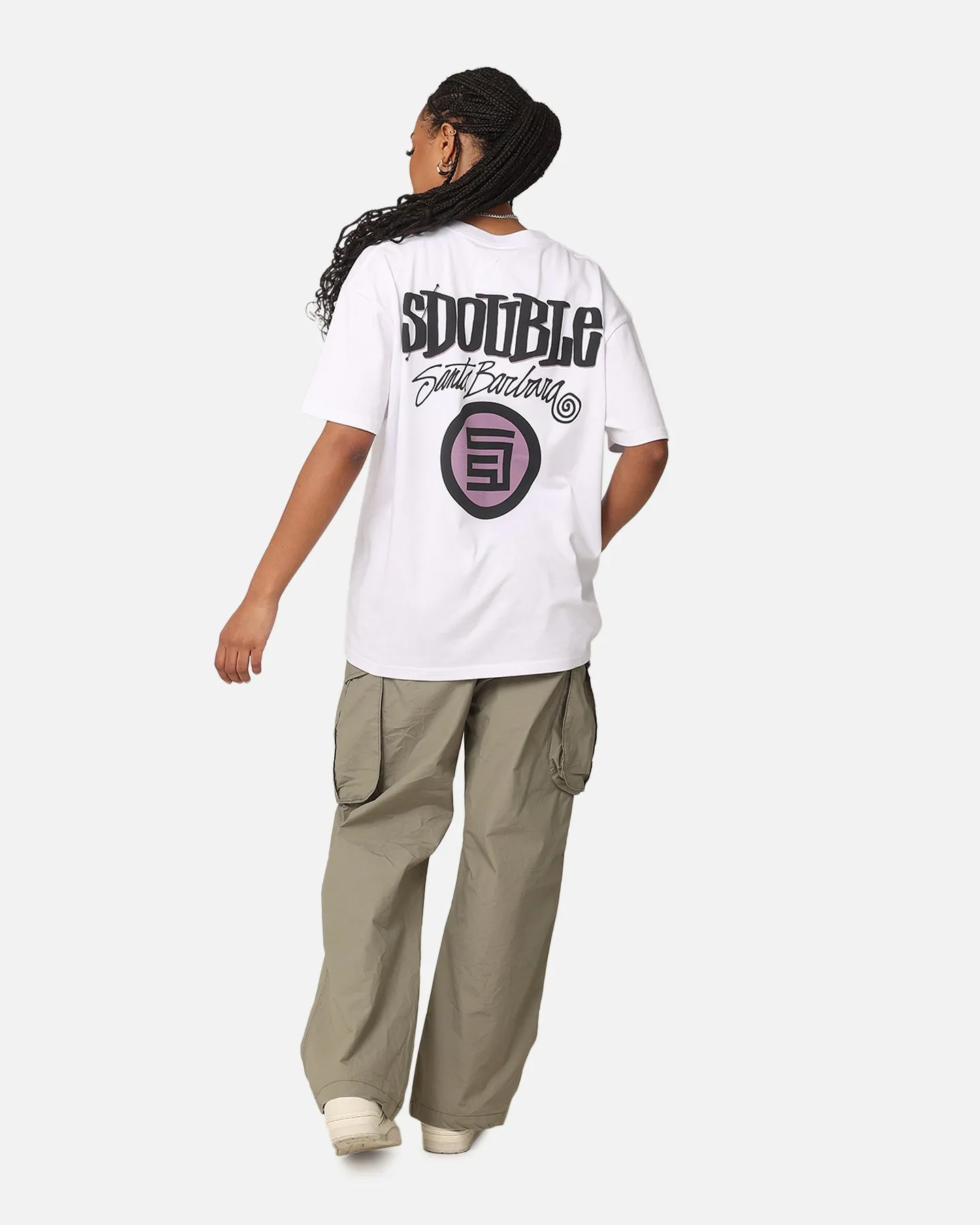 Soft & Smooth Simple Fashion S Double Combo Platter T-Shirt Washed White
