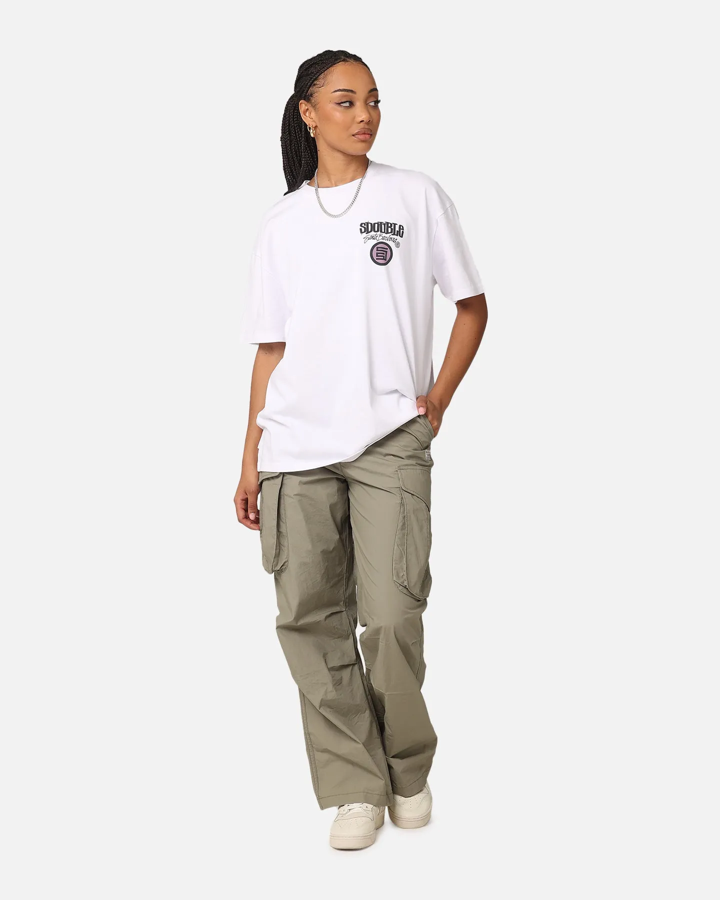 S Double Combo Platter T-Shirt Washed White Comfort Apparel