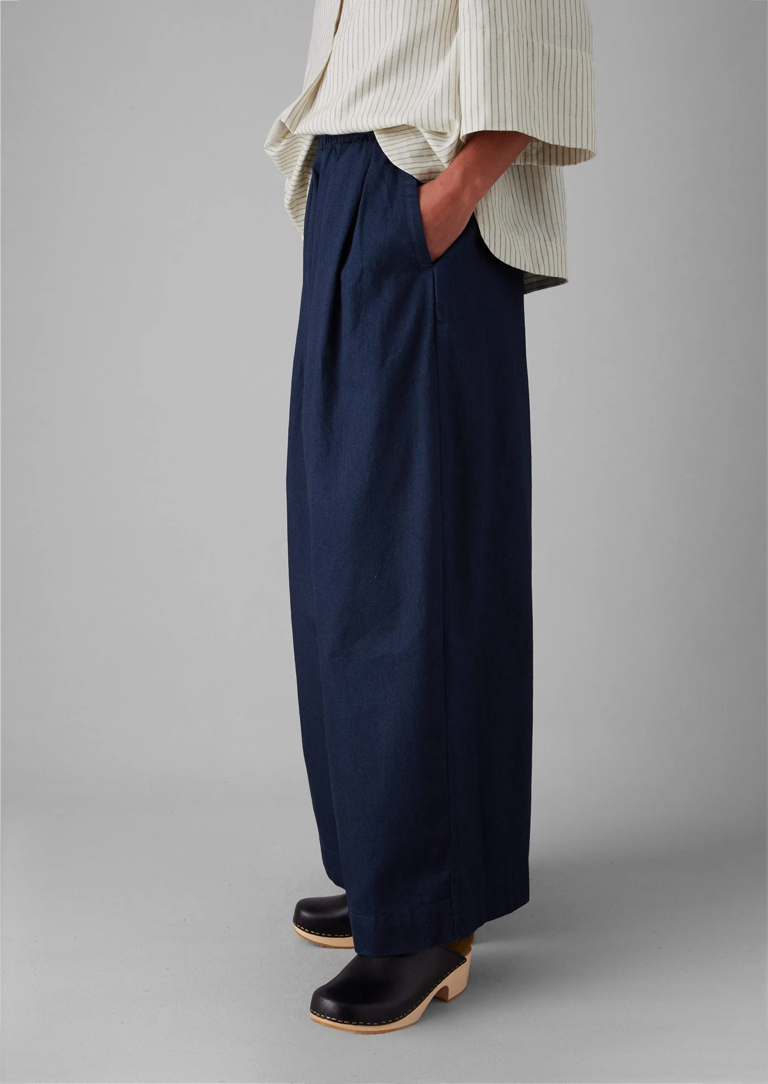Twill Pull On Pants | Indigo Laser cut GussetedCrotch