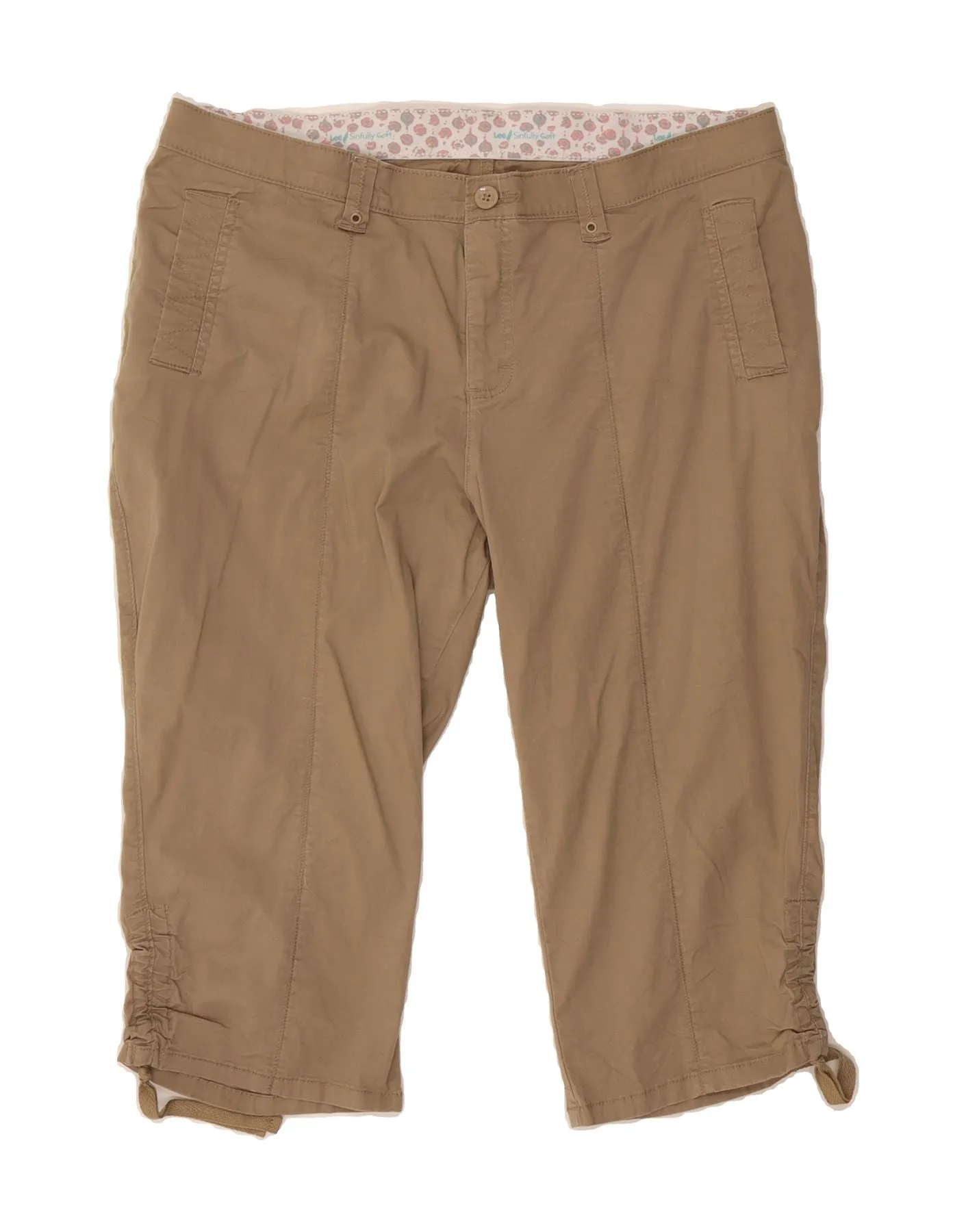 LEE Womens Casual Shorts US 16 2XL W40 Khaki Cotton Youth fashion